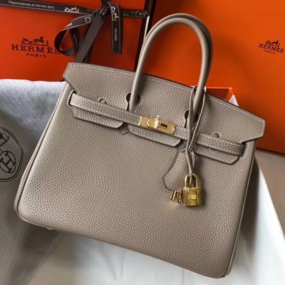 Hermes Birkin 25cm Bag In Tourterelle Clemence Leather LDBS241539