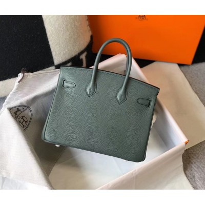 Hermes Birkin 25cm Bag In Vert Amande Clemence Leather LDBS241540