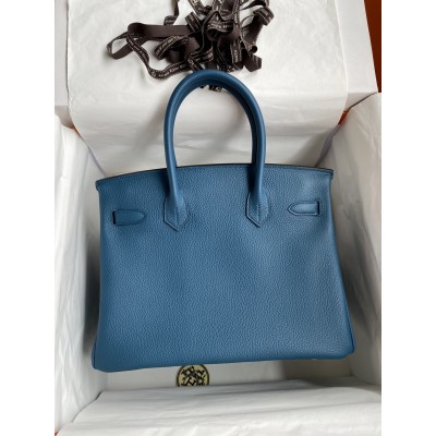 Hermes Birkin 30 Retourne Handmade Bag In Colvert Clemence Leather LDBS241646