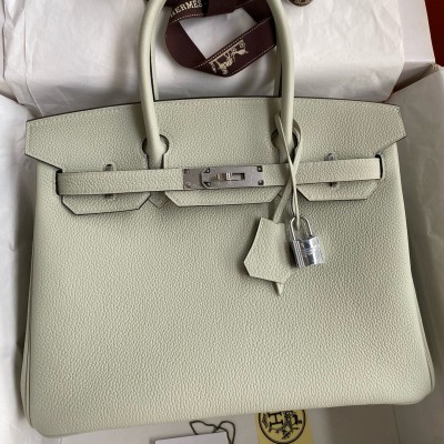 Hermes Birkin 30 Retourne Handmade Bag In Gris Neve Clemence Leather LDBS241653