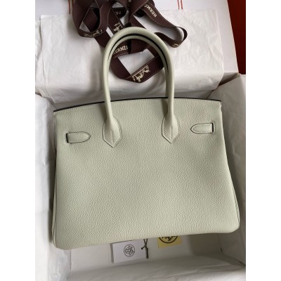 Hermes Birkin 30 Retourne Handmade Bag In Gris Neve Clemence Leather LDBS241653