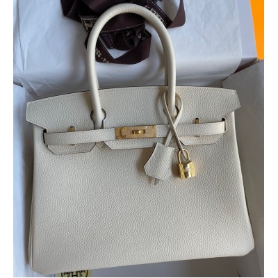 Hermes Birkin 30 Retourne Handmade Bag In Nata Clemence Leather LDBS241657