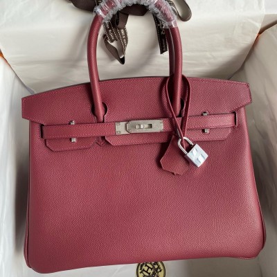 Hermes Birkin 30 Retourne Handmade Bag In Ruby Epsom Calfskin LDBS241663