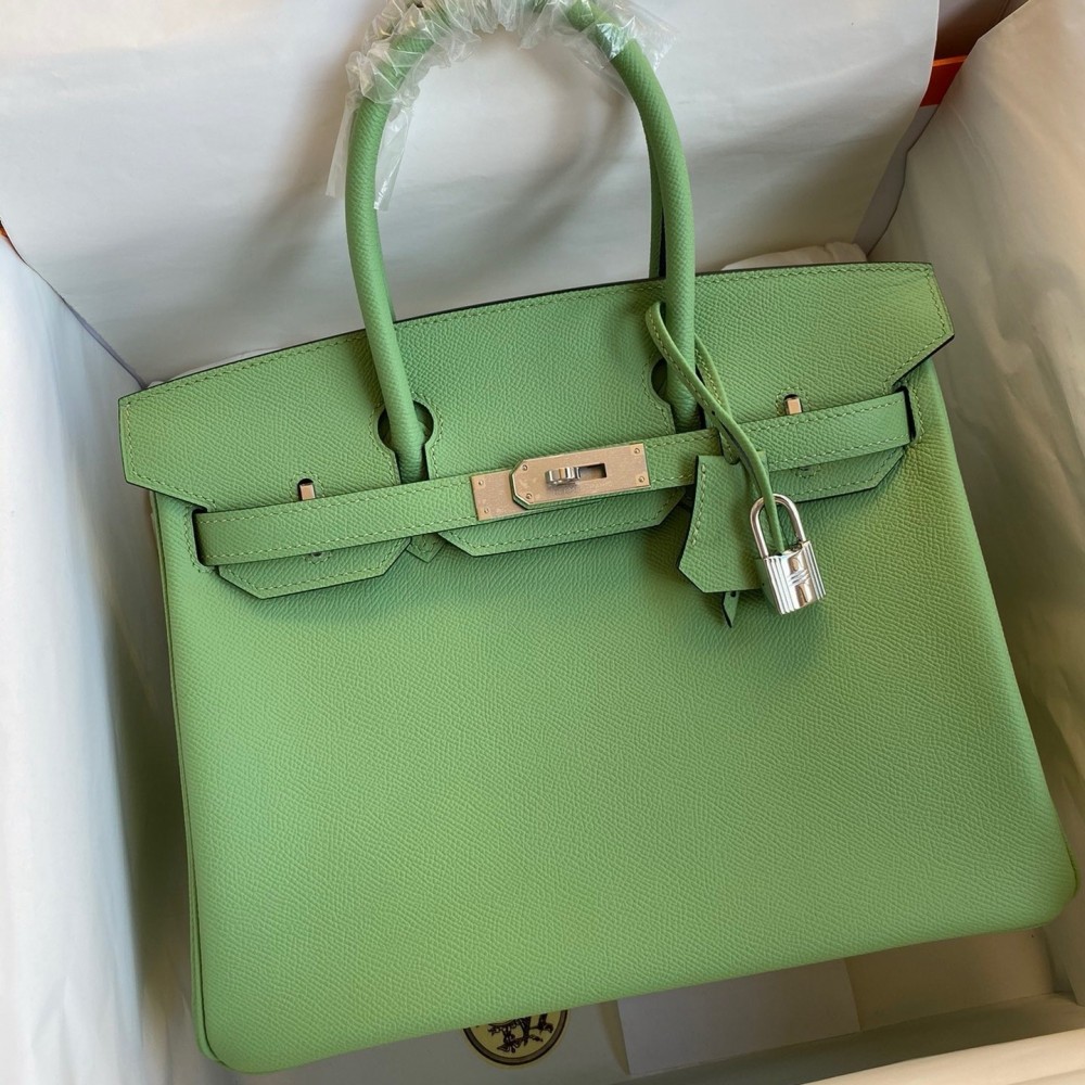 Hermes Birkin 30 Retourne Handmade Bag In Vert Cypres Epsom Calfskin LDBS241667