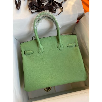 Hermes Birkin 30 Retourne Handmade Bag In Vert Cypres Epsom Calfskin LDBS241667