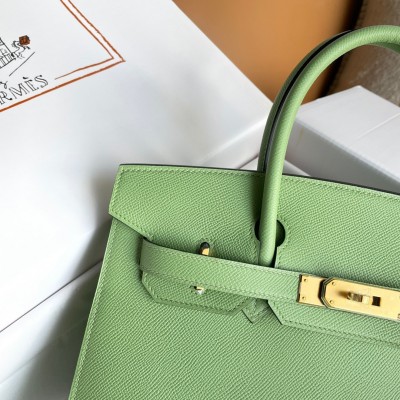 Hermes Birkin 30 Sellier Handmade Bag In Vert Criquet Epsom Calfskin LDBS241670