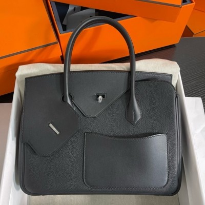 Hermes Birkin 30 en Desordre Bag in Black Swift and Clemence Leather LDBS241626