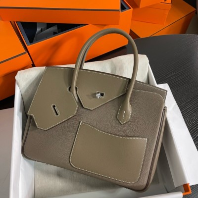 Hermes Birkin 30 en Desordre Bag in Taupe Swift and Clemence Leather LDBS241628