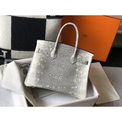 Hermes Birkin 30cm Bag In Ombre Embossed Natural Lizard LDBS241621