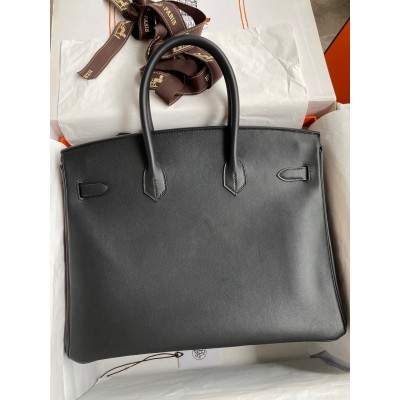 Hermes Birkin 35 Retourne Handmade Bag in Black Swift Leather LDBS241677