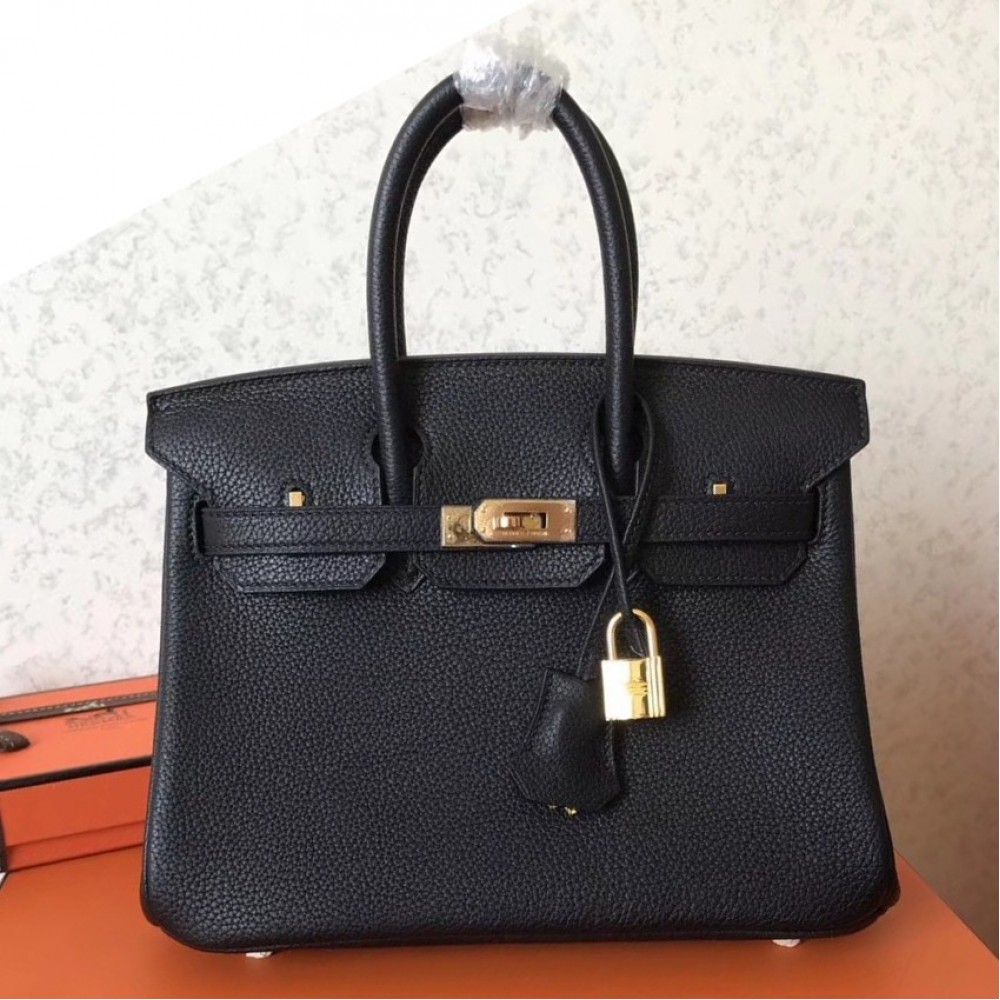 Hermes Black Birkin 25cm Clemence Handmade Bag LDBS241698