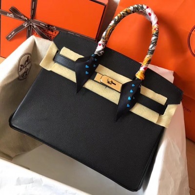 Hermes Black Birkin 30cm Epsom Handmade Bag LDBS241703