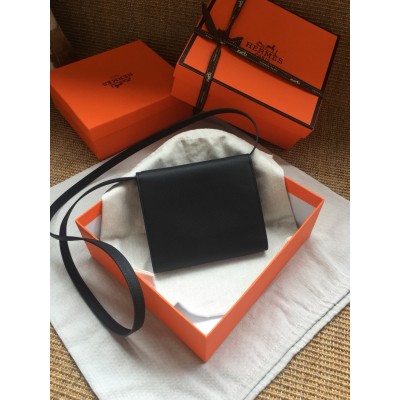 Hermes Black Clic 16 Wallet With Strap LDBS241718