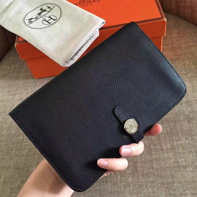 Hermes Black Dogon Duo Combined Wallet LDBS241722