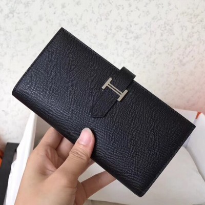 Hermes Black Epsom Bearn Gusset Wallet LDBS241723