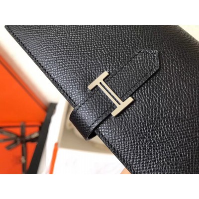 Hermes Black Epsom Bearn Gusset Wallet LDBS241723