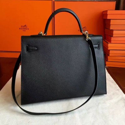 Hermes Black Epsom Kelly 35cm Handmade Bag LDBS241731