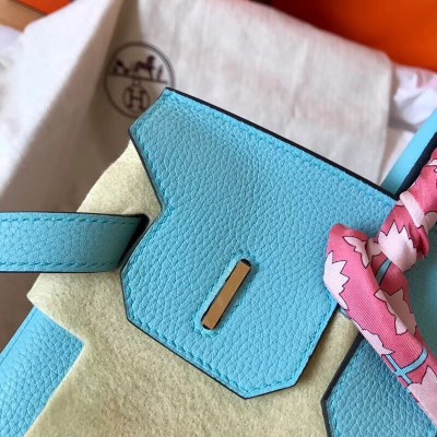 Hermes Blue Atoll Birkin 30cm Clemence Handmade Bag LDBS241760