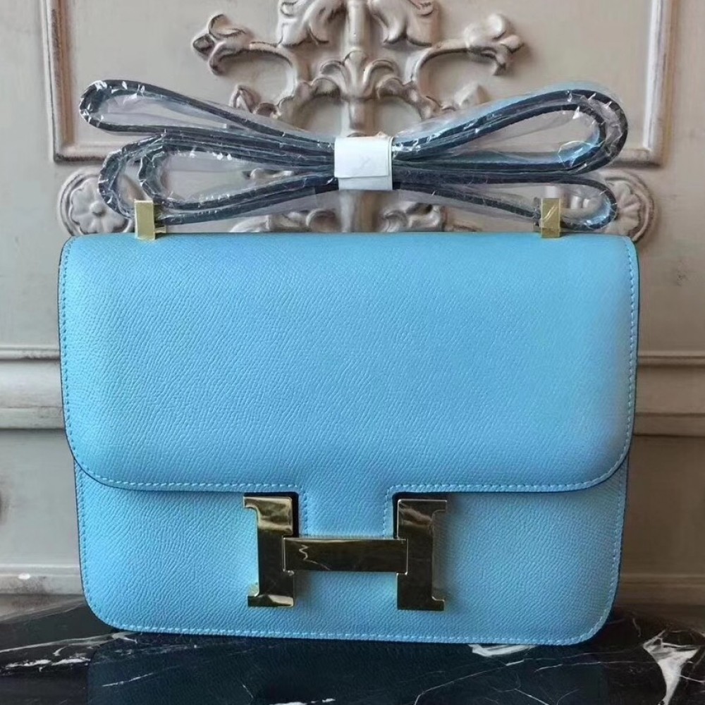 Hermes Blue Atoll Constance MM 24cm Epsom Leather Bag LDBS241761