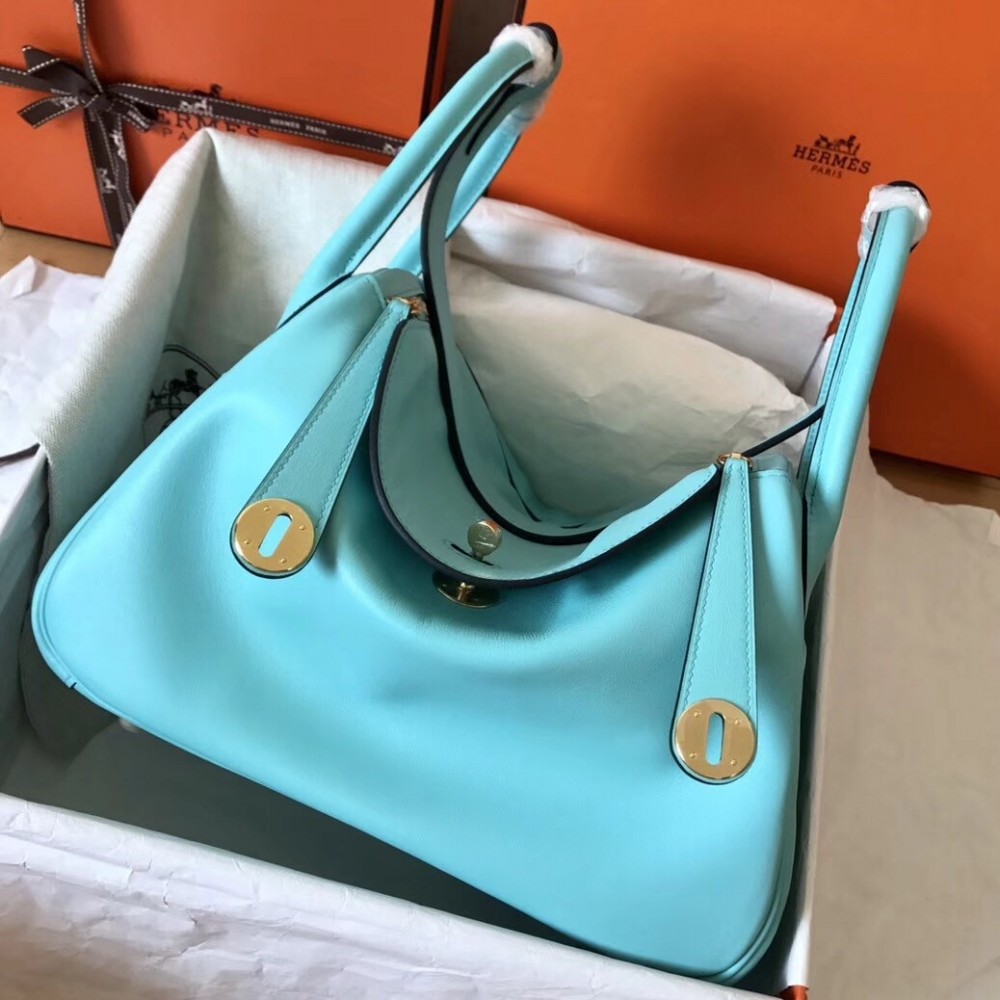 Hermes Blue Atoll Lindy 26cm Swift Handmade Bag LDBS241763