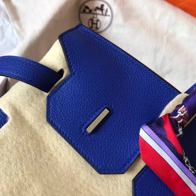 Hermes Blue Electric Birkin 35cm Clemence Handmade Bag LDBS241773