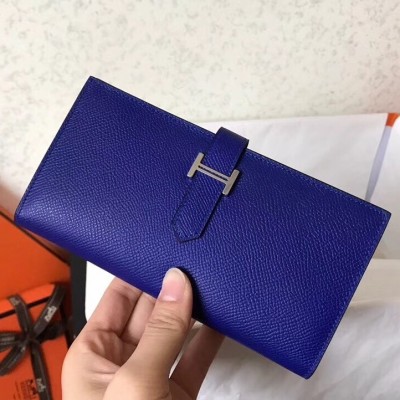 Hermes Blue Electric Epsom Bearn Gusset Wallet LDBS241779