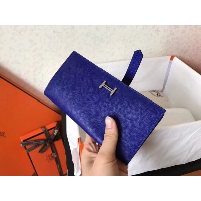 Hermes Blue Electric Epsom Bearn Gusset Wallet LDBS241779