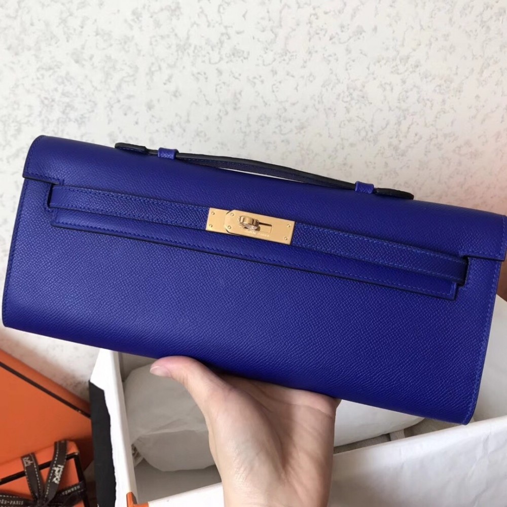 Hermes Blue Electric Epsom Kelly Cut Handmade Bag LDBS241783