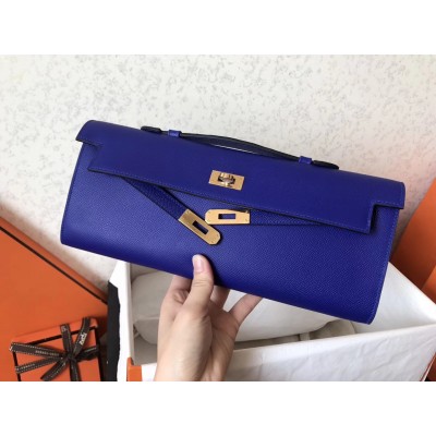 Hermes Blue Electric Epsom Kelly Cut Handmade Bag LDBS241783