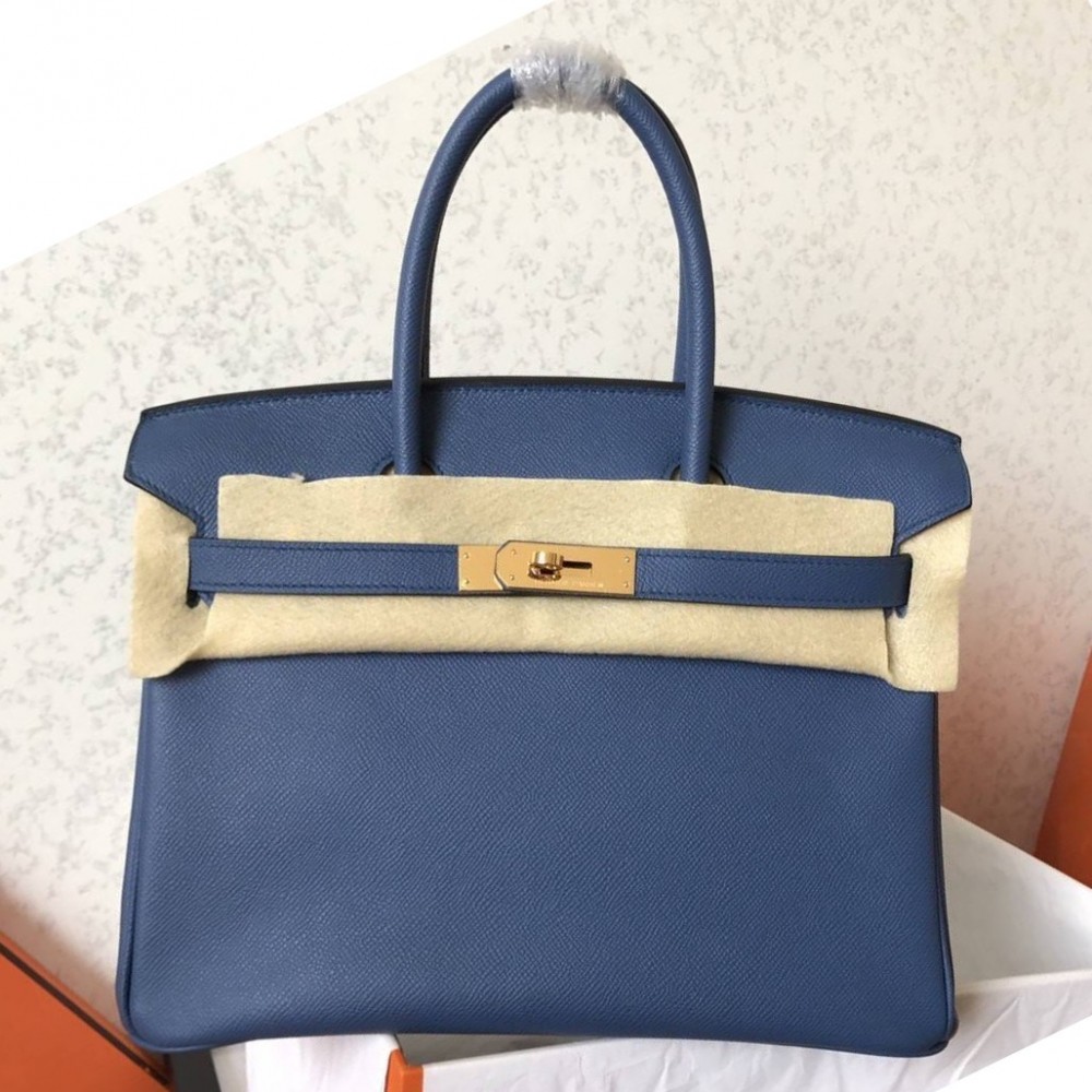 Hermes Blue Jean Birkin 30cm Epsom Handmade Bag LDBS241801