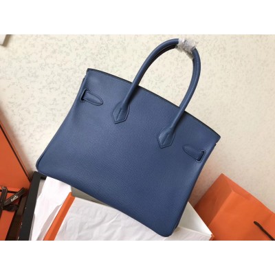 Hermes Blue Jean Birkin 30cm Epsom Handmade Bag LDBS241801