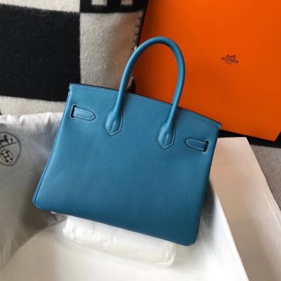 Hermes Blue Jean Clemence Birkin 30cm Bag LDBS241803