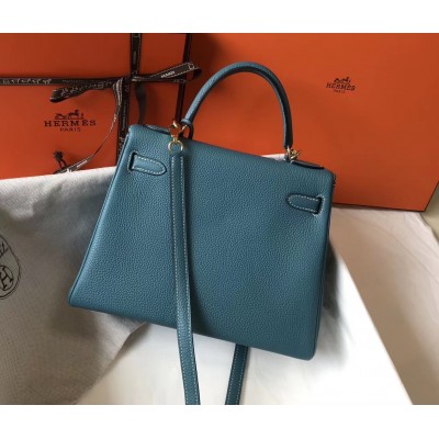 Hermes Blue Jean Clemence Kelly 28cm Bag LDBS241808