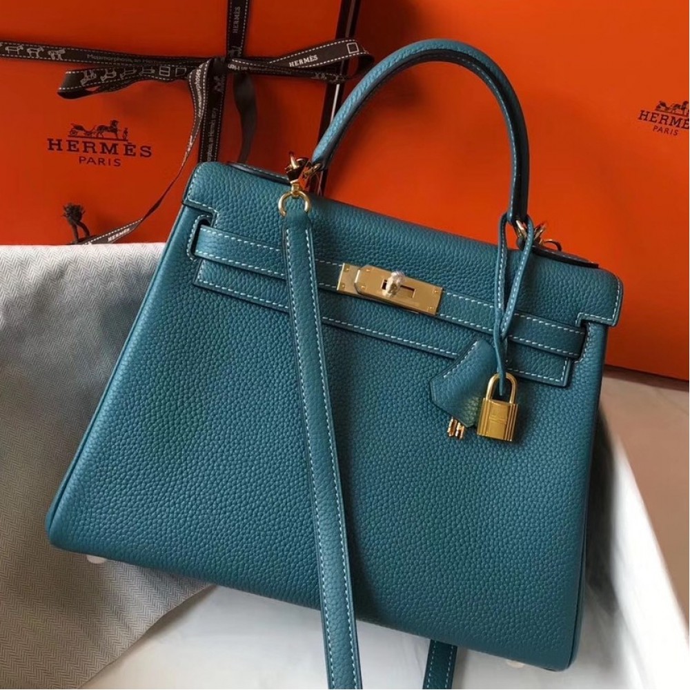 Hermes Blue Jean Clemence Kelly 32cm Retourne Bag LDBS241809