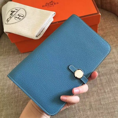 Hermes Blue Jean Dogon Duo Combined Wallet LDBS241811