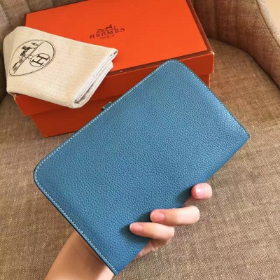 Hermes Blue Jean Dogon Duo Combined Wallet LDBS241811