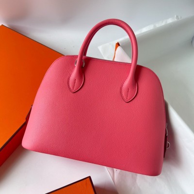 Hermes Bolide 1923 25 Handmade Bag In Rose Lipstick Evercolor Calfskin LDBS241852