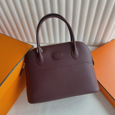 Hermes Bolide 1923 25 Handmade Bag in Bordeaux Epsom Calfskin LDBS241851