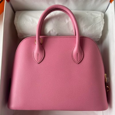 Hermes Bolide 1923 25 Handmade Bag in Rose Sakura Epsom Calfskin LDBS241853