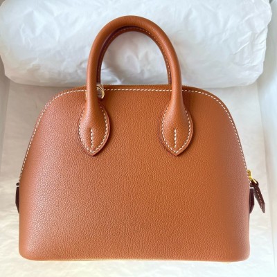 Hermes Bolide 1923 Mini Handmade Bag In Gold Evercolor Calfskin LDBS241860