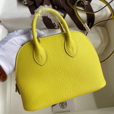 Hermes Bolide 1923 Mini Handmade Bag In Lime Chevre Mysore Leather LDBS241861