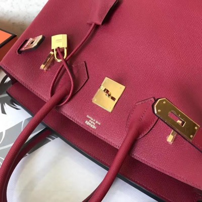 Hermes Bordeaux Birkin 30cm Epsom Handmade Bag LDBS241866