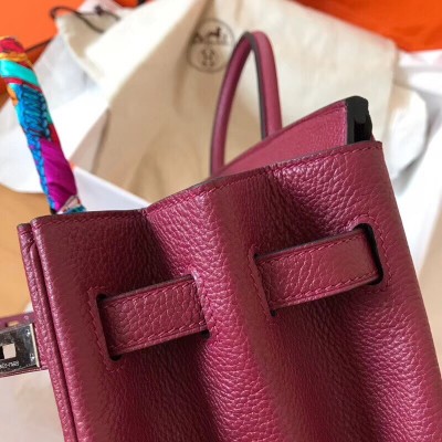 Hermes Bordeaux Birkin 35cm Clemence Handmade Bag LDBS241867