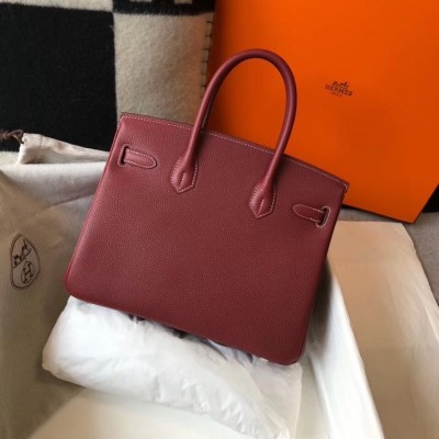 Hermes Bordeaux Clemence Birkin 30cm Bag LDBS241868