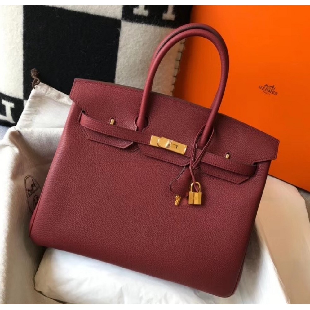 Hermes Bordeaux Clemence Birkin 35cm Bag LDBS241870