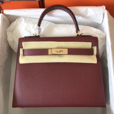 Hermes Bordeaux Epsom Kelly 28cm Handmade Bag LDBS241878