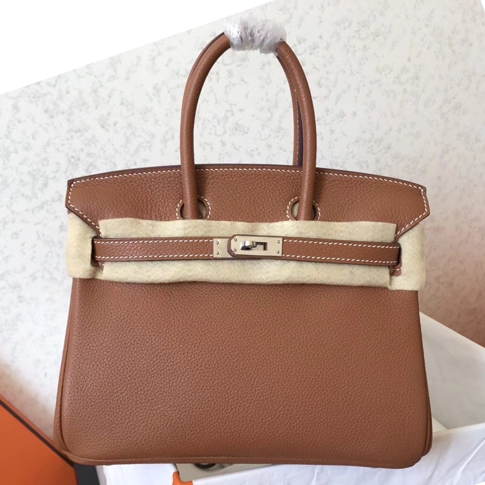 Hermes Brown Birkin 25cm Clemence Handmade Bag LDBS241884