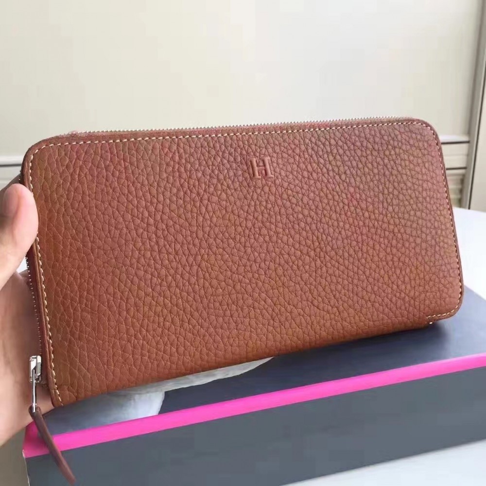 Hermes Brown Clemence Azap Zipped Wallet LDBS241887