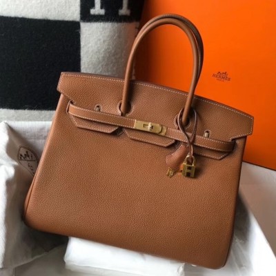 Hermes Brown Clemence Birkin 35cm Bag LDBS241889