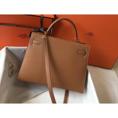 Hermes Brown Epsom Kelly 32cm Sellier Bag LDBS241900